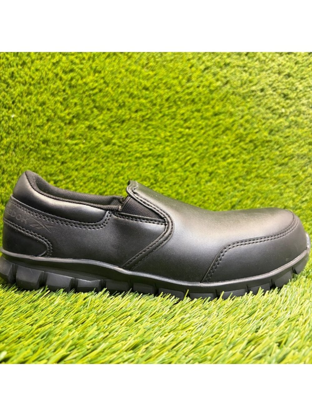 Reebok Sublite Cushion Mens Size 10W Black Composite Toe Slip On Work Shoes